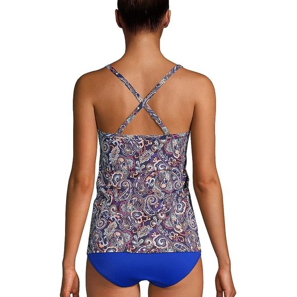 NWT Lands' End Women's Tie Front Underwire Tankini Swim Top Size 12 $75 5D413 - Picture 4 of 5